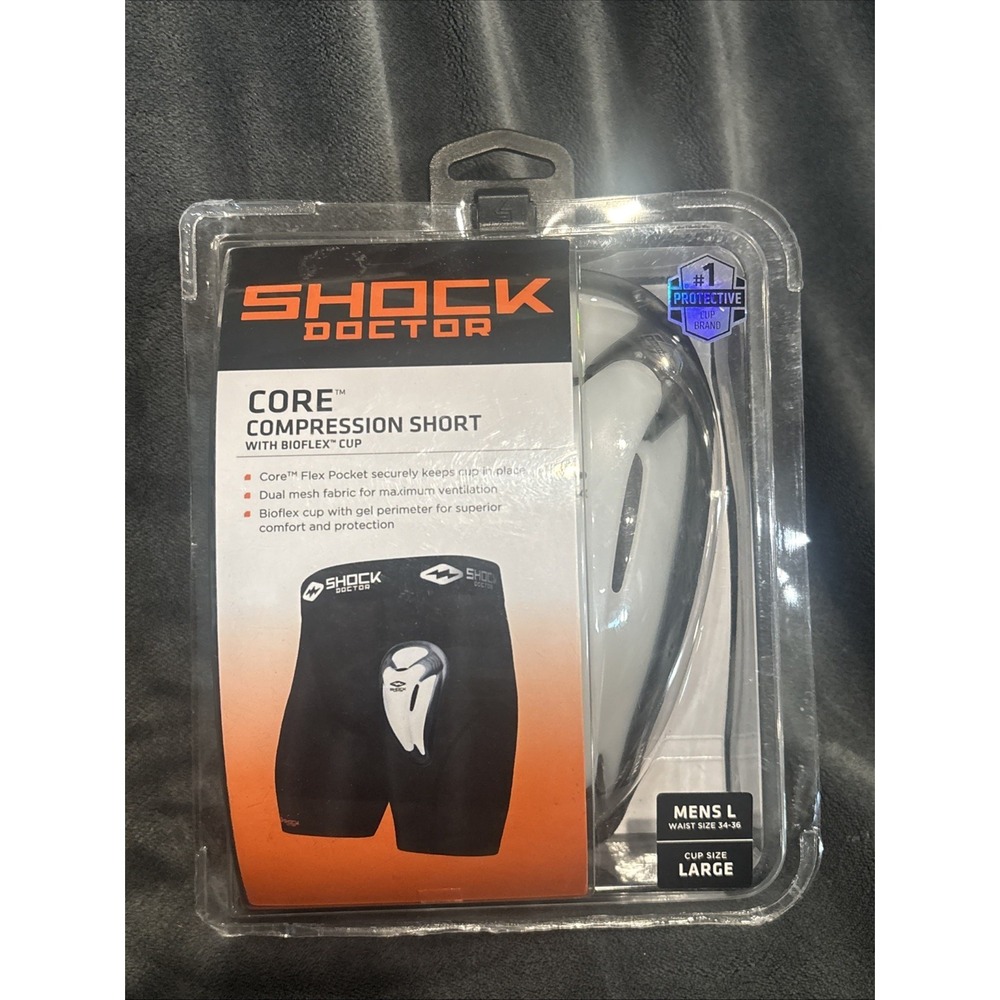 Shock Doctor Core‎ Compression Shorts Men Large Size 34-36  Lg Cup USA Seller